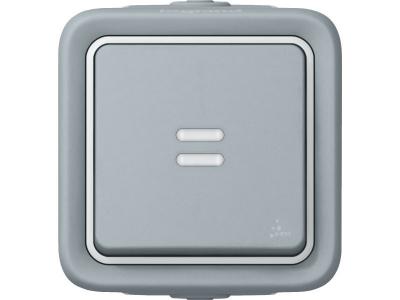 LEGRAND Bouton poussoir lumineux  Plexo - complet apparent - Gris