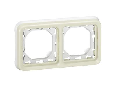 LEGRAND  - Plaque support Plexo encastr&eacute; - 2 postes horizontal - Blanc