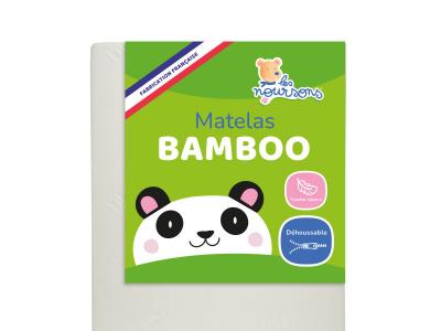 Matelas B&eacute;b&eacute; / Enfant Bamboo - 70x140 Cm - Sans Traitement Chimique - Fabrication Fran&ccedil;aise Blanc