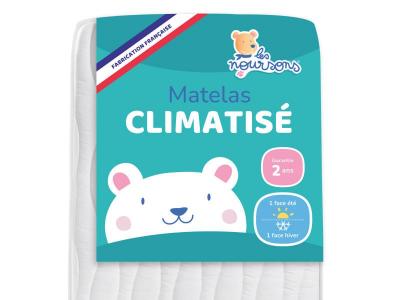 LES NOURSONS Matelas B&eacute;b&eacute; Climatis&eacute; - Face &Eacute;t&eacute; / Hiver Blanc