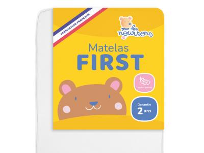 LES NOURSONS Matelas B&eacute;b&eacute; / Enfant - 70x140 cm - R&eacute;versible - OekoTex&reg; - Garantie 2 ans - Fabrication fran&ccedil;aise