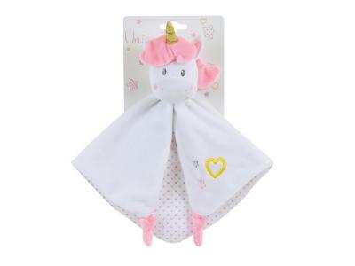 NO NAME Jemini 023683 Licorne Doudou +/-32 cm avec hochet, Blanc Rose