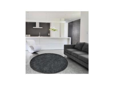 ALLOTAPIS LIFE Tapis de salon shaggy rond ~120 cm - Anthracite