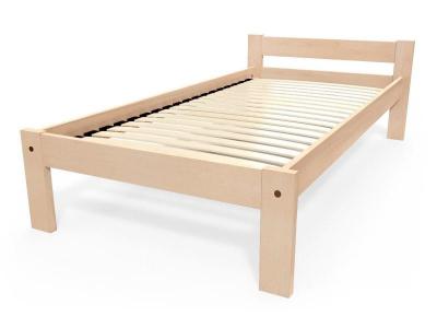 ABC MEUBLES  Lit 90x190 enfant en bois h&ecirc;tre Simply - 90x190 - Brut