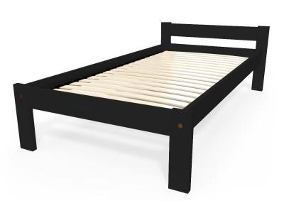 ABC MEUBLES  Lit 90x190 enfant en bois h&ecirc;tre Simply - 90x190 - Noir