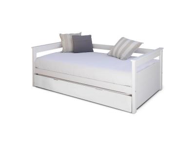 AKITEN RETAIL Lit banquette gigogne Izao Blanc 80x190 cm - Blanc