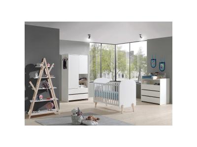 VIPACK  Kiddy Lit Bb + Commode + Plan Langer + Armoire 2 Portes + Bibliothque Design