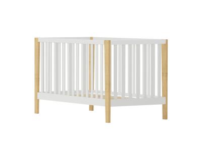 AKITEN RETAIL Lit b&eacute;b&eacute; 70x140 cm bois massif blanc et bois
