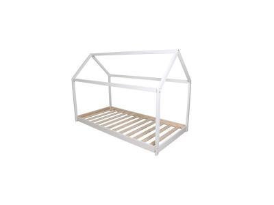 TERRE DE NUIT Lit cabane enfant en bois blanc 70x140 - LT14004 - Blanc