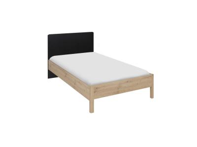 TERRE DE NUIT Lit enfant en bois imitation ch&ecirc;ne clair et noir 90x190 - lt5051