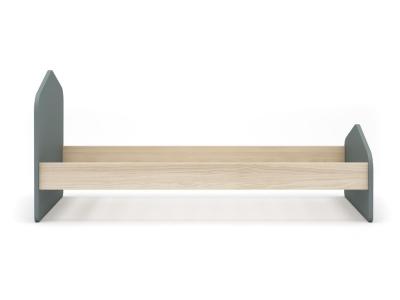 PEGANE Lit enfant en pin et MDF coloris vert kaki - Longueur 194 x Profondeur 122 x Hauteur 90 cm--
