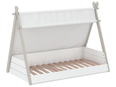  Lit enfant tipi , coloris blanc mat/beige - 95,6 x 107,7 x 159,5 cm --