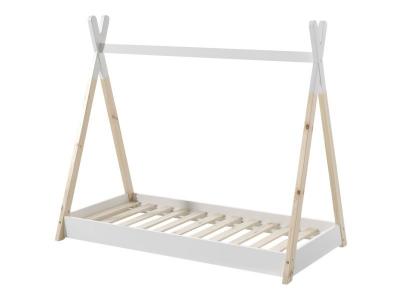 TERRE DE NUIT Lit enfant tipi en bois blanc 90x200 - 