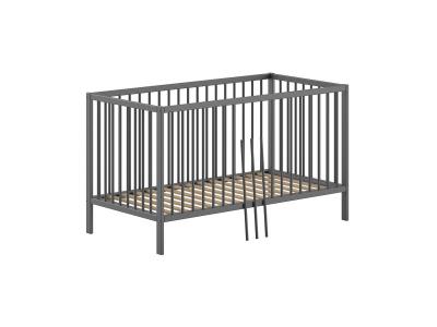 VIPACK Lit &eacute;volutif 70x140 sommier inclus meryl anthracite DIBB7080 