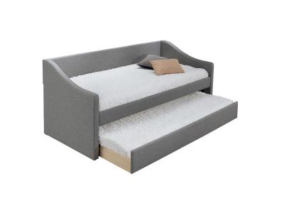 MILIBOO Lit gigogne tissu gris clair 90x190 cm bekker - Gris
