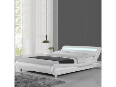 Lit led design Julio - Couleurs - Blanc, Tailles - 180x200