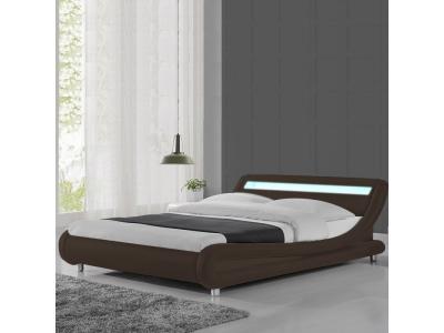 Lit led design Julio - Couleurs - Marron, Tailles - 160x200