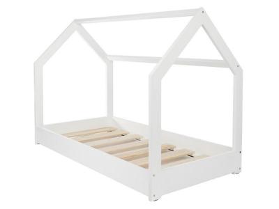VELINDA Lit maison cabane 160x80cm blanc 275001