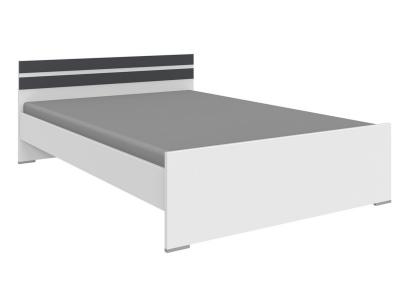 PEGANE Lit pour enfant coloris blanc, rechampis graphite - longueur 204 x hauteur 71 x largeur 126 cm