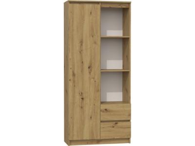 LIVORNO - Biblioth&egrave;que &eacute;tag&egrave;re moderne - Dimensions : 180x80x35 Ch&ecirc;ne