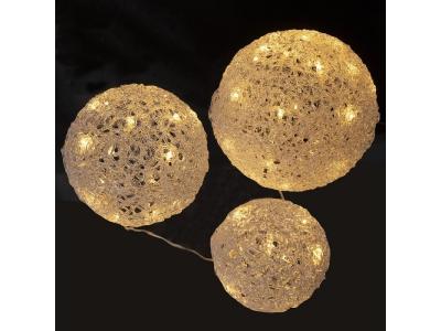 FEERIC LIGHTS & CHRISTMAS Lot 3 boules 56 LED blanc chaud 