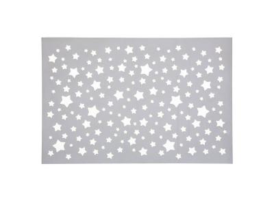 TOILINUX Lot 6x Set de table de No&euml;l design ajour&eacute; Etoile - L. 30 x l. 45 cm - Argent