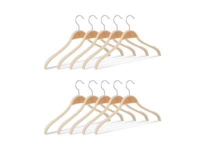 HELLOSHOP26 Lot de 10 cintres en bois - Naturel