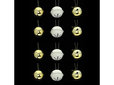 ATMOSPHERA  - Lot de 12 grelots brillants - Or et blanc