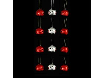 ATMOSPHERA  - Lot de 12 grelots brillants - Rouge et argent