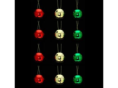 ATMOSPHERA  - Lot de 12 grelots brillants - Rouge, vert et or