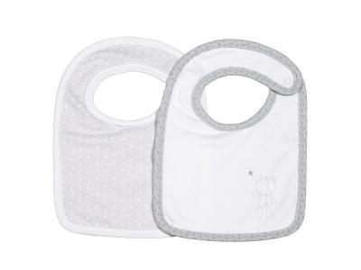 SAUTHON Bavoirs lot de 2 en Coton polyurethane Gris