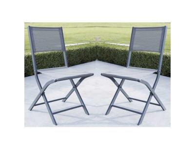 WILSA GARDEN Lot de 2 chaises de jardin pliantes modulo grise W_600092