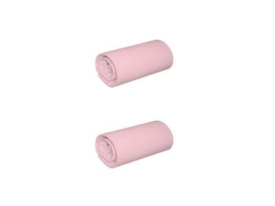 NON RENSEIGNE Lot de 2 draps housses jersey rose th&eacute; bonnet 30 cm 100% coton biologique 200x200