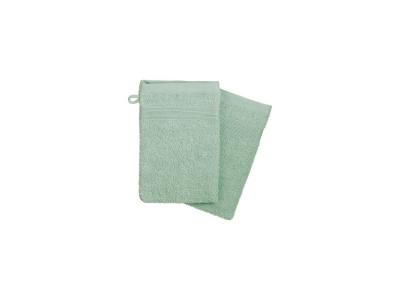 ATMOSPHERA Lot de 2 gants de toilette en coton - 15 x 21 cm - Vert