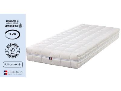  Lot de 2 Matelas 90x190 x 19 cm Ferme - D&eacute;houssable Housse Lavable - Noyau Poli Lattex HR Derni&egrave;re G&eacute;n&eacute;ration - antibact&eacute;rien - anti-acariens 