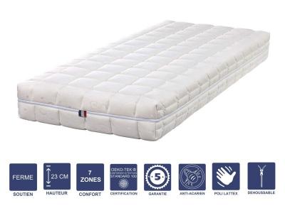  Lot de 2 Matelas M&eacute;moire de Forme 80x200 x 23 cm Ferme - D&eacute;houssable Housse Lavable - 7 Zones de Confort - Noyau Poli Lattex HR Derni&egrave;re G&eacute;n&eacute;ration - Tr&egrave;s