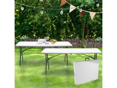 Lot de 5 Tables de Jardin Pliantes 180 cm Rectangulaire Blanche - Table de Camping 8 personnes Lot de 5 Tables de Jardin Pliantes 180 cm Rectangulaire Blanche - Table de Camping 8 personnes