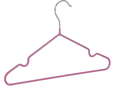 HELLOSHOP26 Lot de 20 cintres pour enfants rev&ecirc;tement PVC rose 13_0002487 