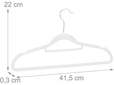HELLOSHOP26 Lot de 30 cintres en velours m&eacute;tal blanc 13_0000752 