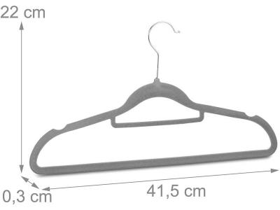 HELLOSHOP26 Lot de 30 cintres en velours m&eacute;tal gris 13_0000752_5 