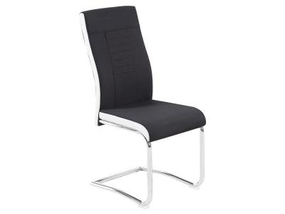 Lot de 4 chaises ALBA, en tissu noir et blanc