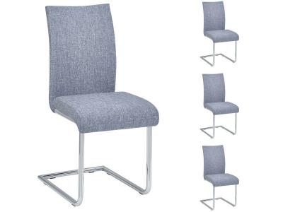 Lot de 4 chaises ALADINO, en tissu gris