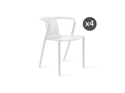 OVIALA Lot de 4 chaises de jardin avec accoudoirs design