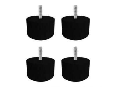 Lot de 4 pieds de meuble noir 6x9 rond bois de h&ecirc;tre - PIEDS DE LIT