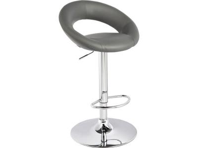 Lot de 4 tabourets de bar en acier chrome coloris gris Eclipse, Dim : Hauteur reglable de 78 &agrave; 105 cm -- 