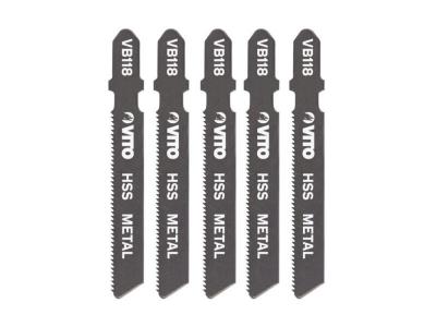 VITO Lot de 5 Lames Scie sauteuse Acier Long: 77mm  Coupe 1 &agrave; 3mm Embo&icirc;tement Bosch VB118.