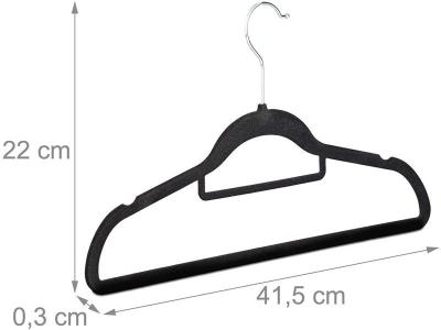 HELLOSHOP26 Lot de 50 cintres en velours m&eacute;tal noir 13_0000752_6 