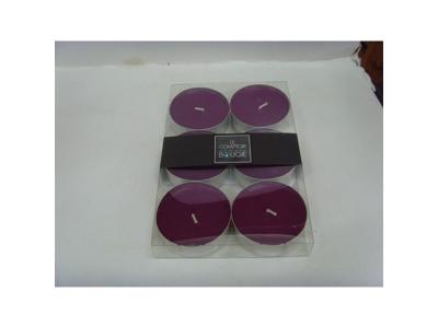 COMPTOIR DES BOUGIES Lot de 6 bougies color&eacute;es - Diam. 5,9 cm - Prune