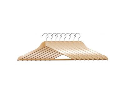 GENERIQUE Lot de 8 cintres en bois ""strong"" 45cm naturel