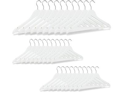 HELLOSHOP26 Lot de de 30 cintres avec encoches en bois blanc 13_0002499_2